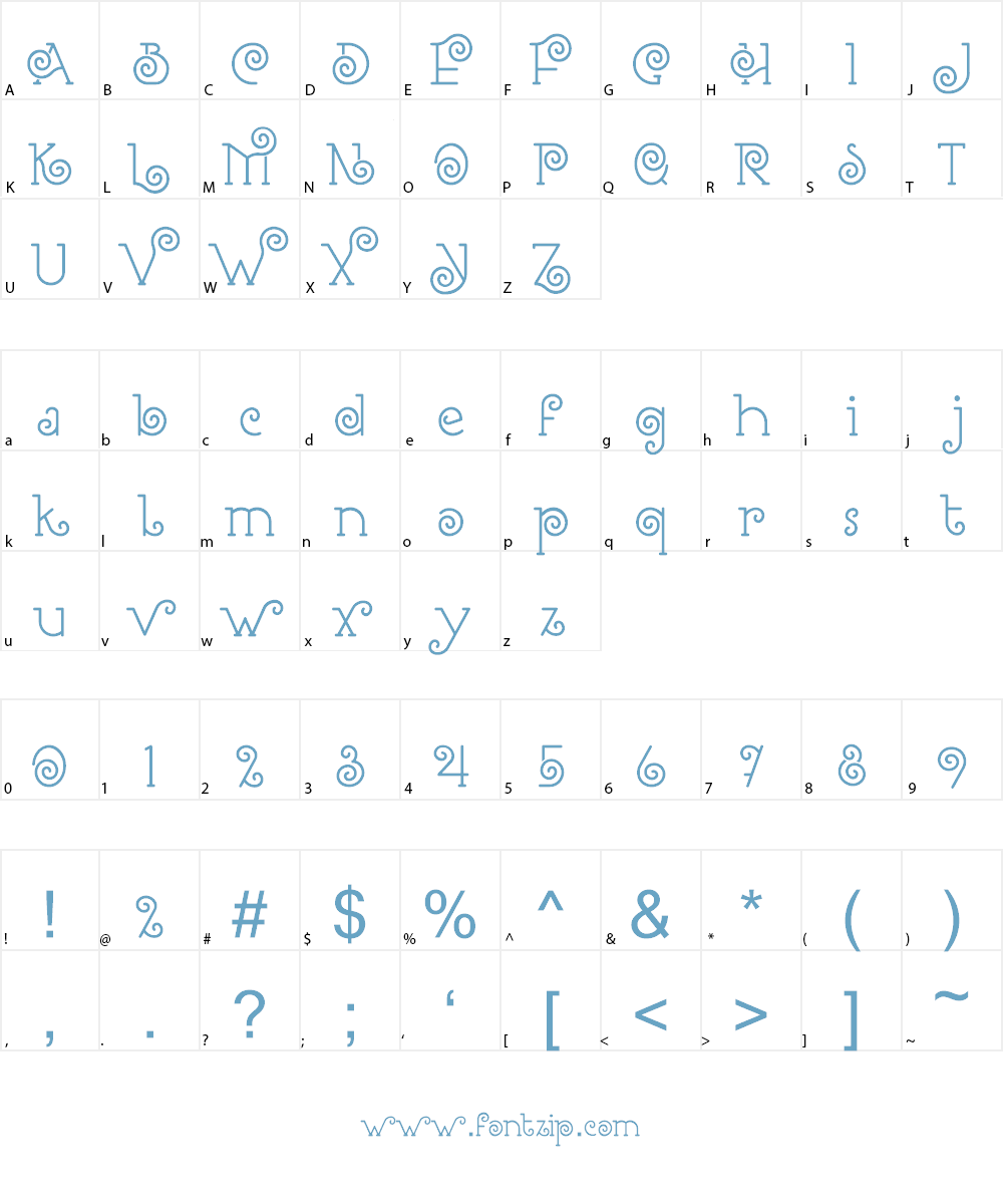 Romantine Font Character